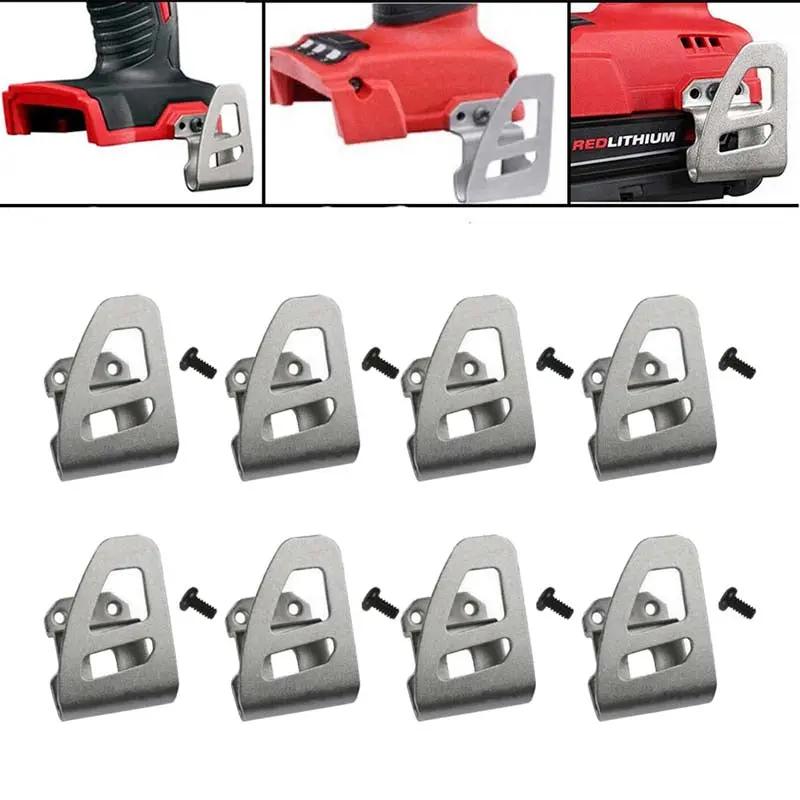 8-Pack Milwaukee M18 Belt Clip Hooks – Designed For Impact Drivers & Hammer Drills (2604-20, 2797-22, Etc.) 1