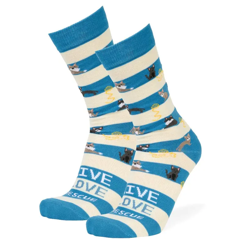 Animal Rescue Cat Stripe Pattern Socks 1
