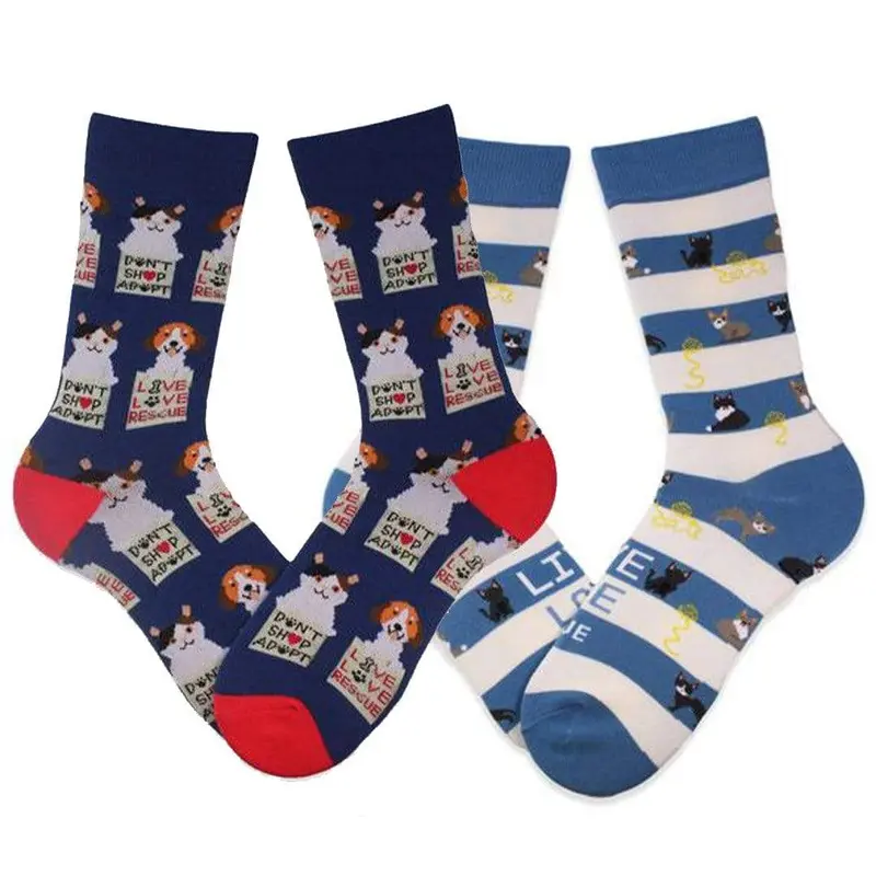 Animal Rescue Cat-Themed 2-Pack Crew Socks 1