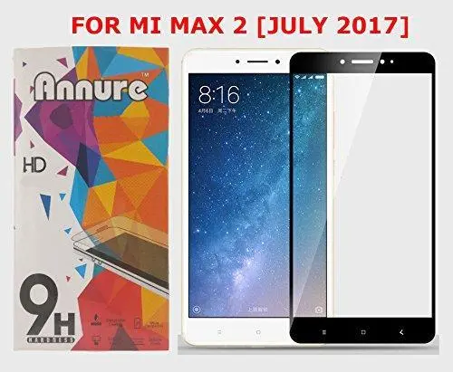 Annure Premium Tempered Glass Screen Guard For Xiaomi Mi Max 2 – Black 1