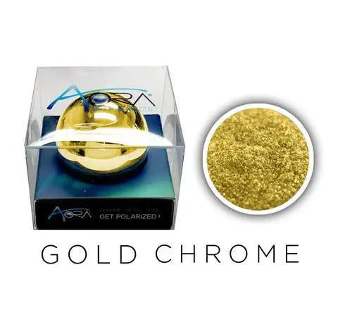 Aora Clear Chrome Nail Pigment – Gold Mirror Finish, 1G Jar 1