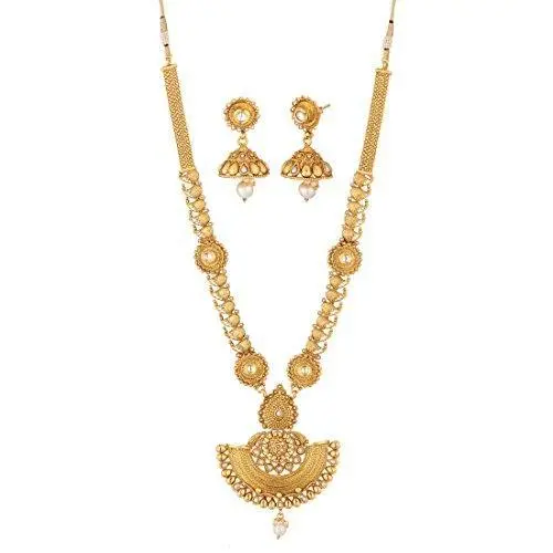 Apara South Indian Long Haram Mala Featuring Pearls And American Diamonds 1