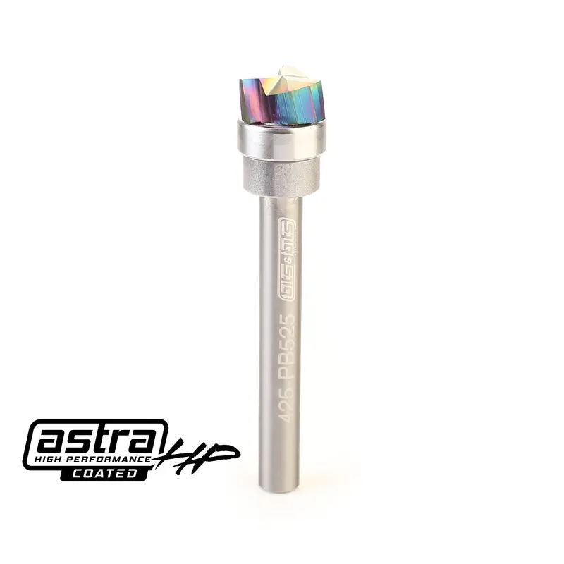 Astrahp-Coated 1/2″ Down-Cut Router Bit — 1/4″ Shank For Clean Edge Milling 1