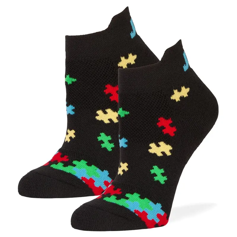 Autism Awareness Puzzle Cascade Low-Cut Socks 1