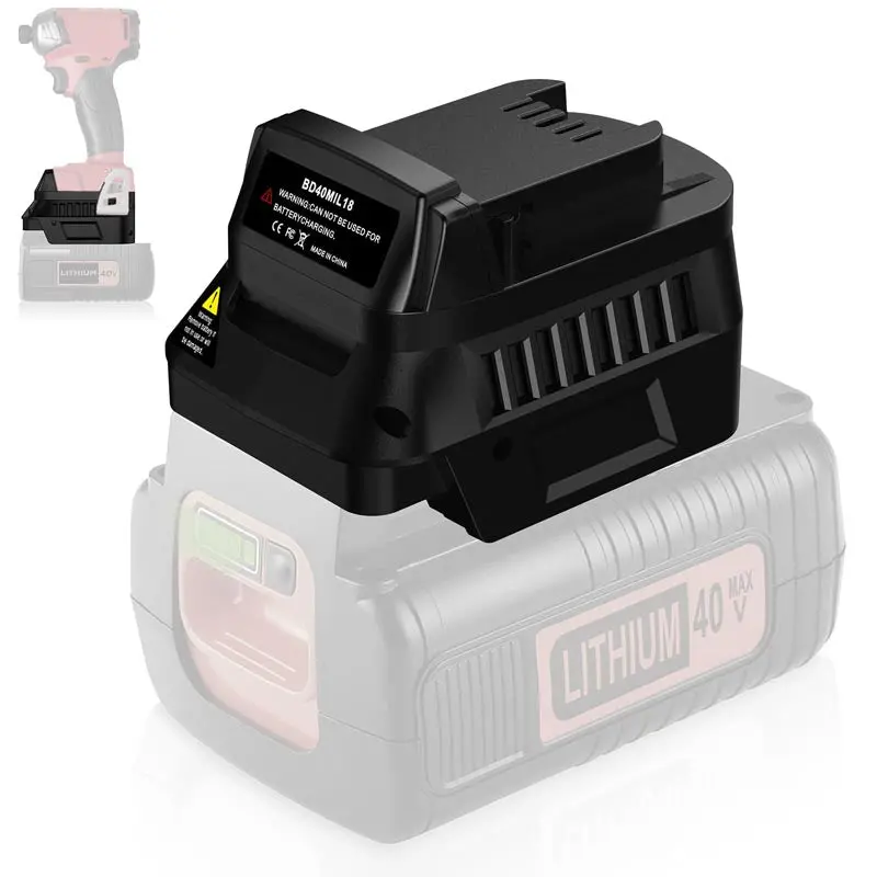 Black+Decker 36V/40V To Milwaukee M18 18V Battery Adapter 1