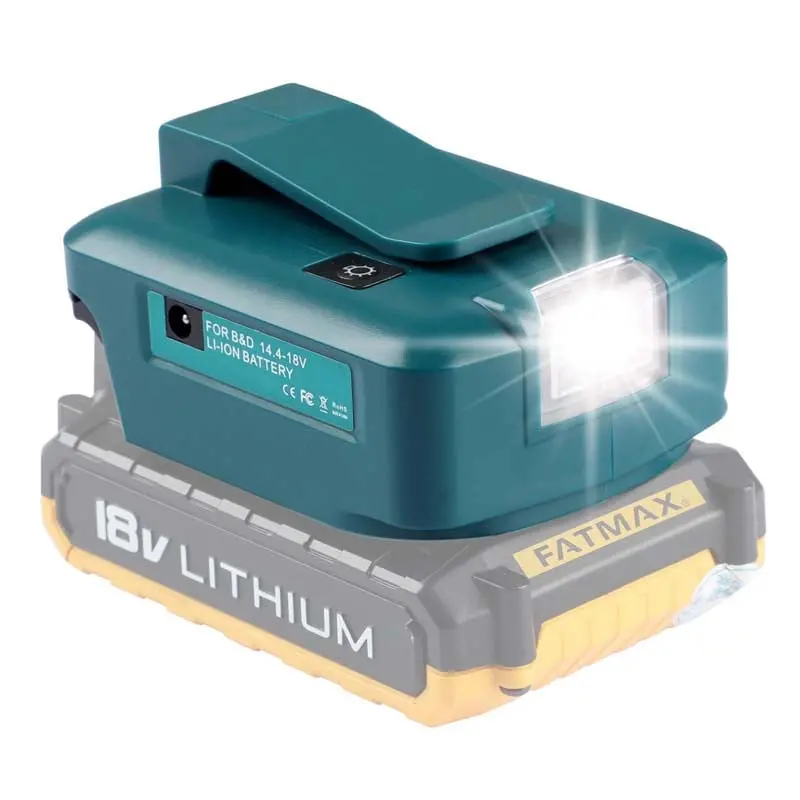Black+Decker / Porter-Cable / Stanley 20V Portable Power Hub With Belt Clip, Dual Usb, Dc Output & Led Light 1