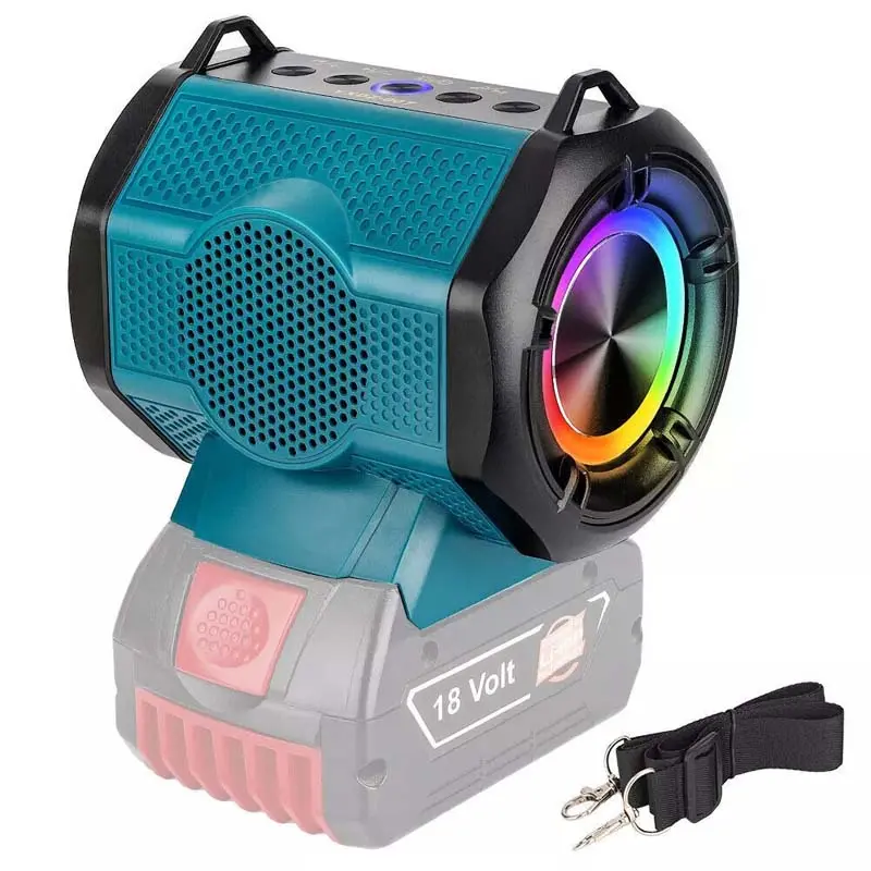 Bosch 18V-Powered Bluetooth Speaker – Portable Tws Stereo Speaker With Rgb Lighting And Carry Strap 1