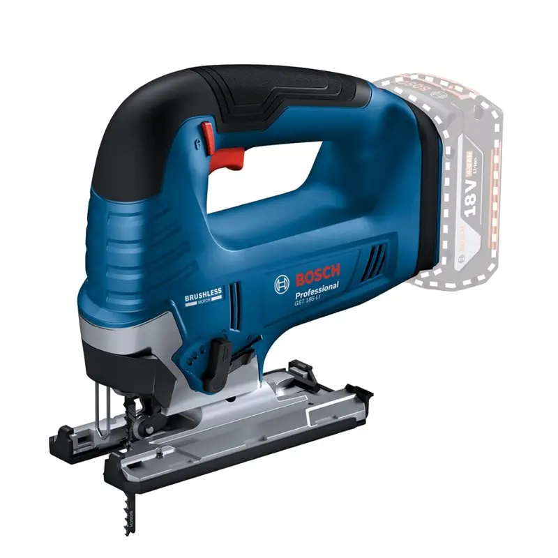 Bosch Gst 185-Li Cordless Jigsaw – 18V Lithium-Ion, 125Mm Cutting Depth, Integrated Dust Extraction (Tool-Only) 1