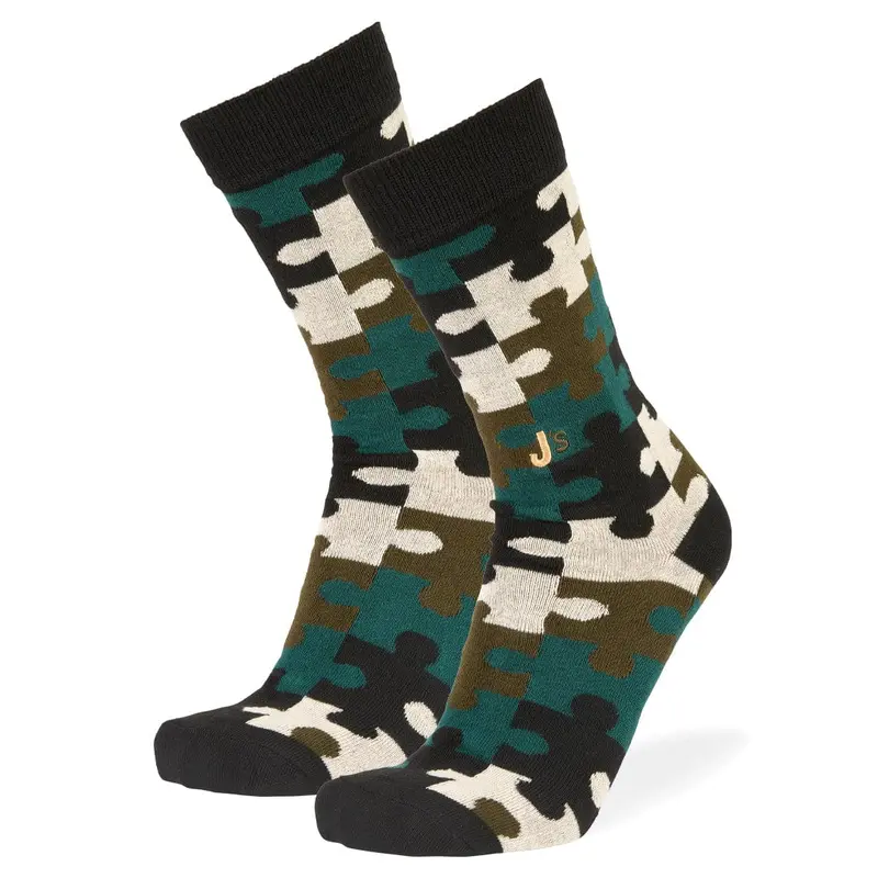 Camouflage & Puzzle Design Crew Socks 1
