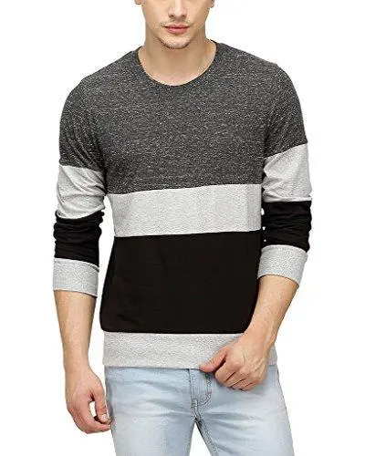 Campus Sutra Men'S Charcoal Plain Cotton T-Shirt – Medium 1
