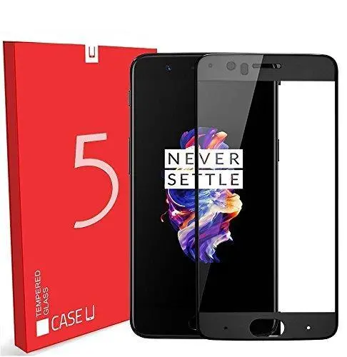 Case U 3D Curved Tempered Glass Screen Protector For Oneplus 5 – Full-Coverage Black Edition 1