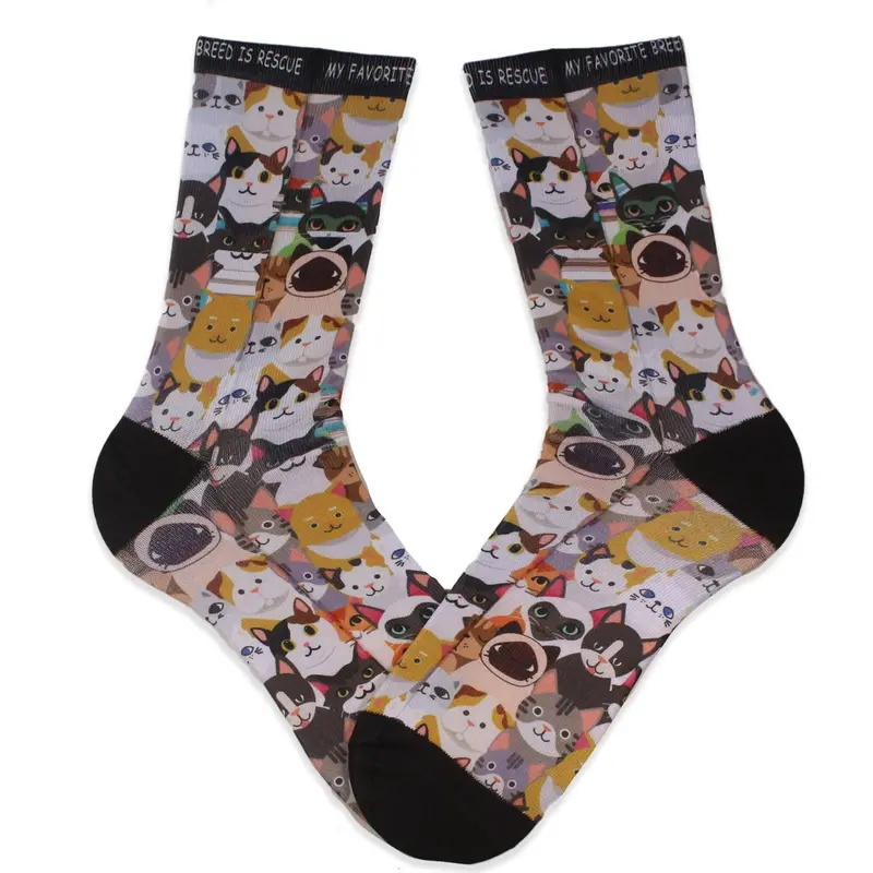Cat Rescue ‘My Favorite Breed Is Rescue’ Crew Socks 1