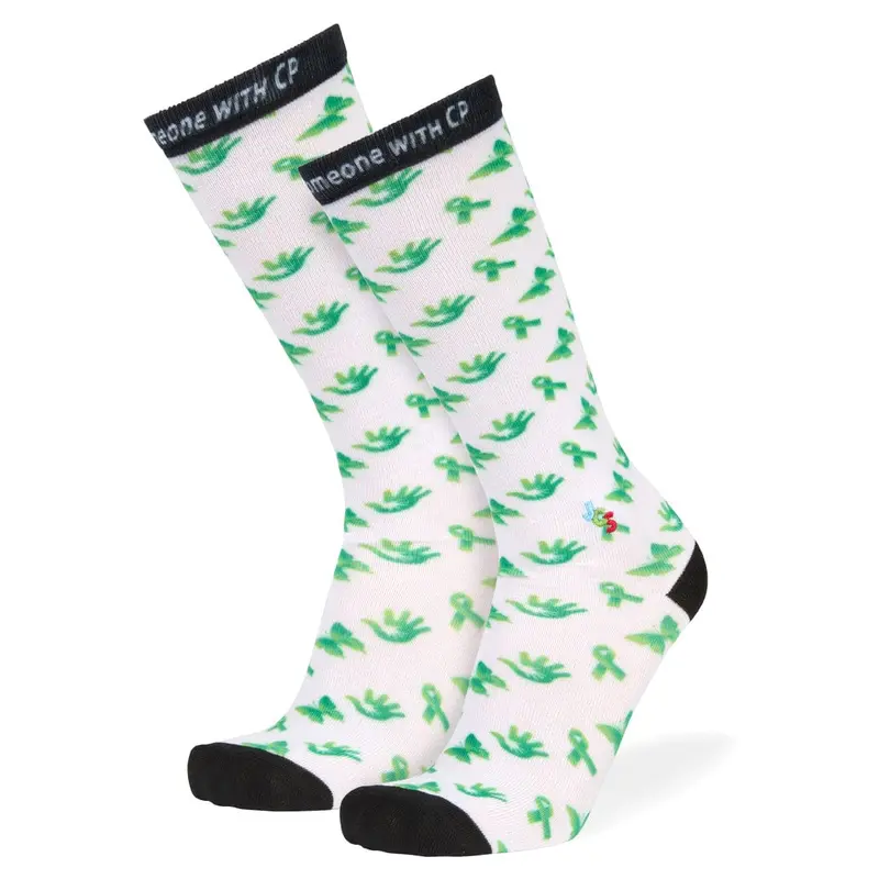 Cerebral Palsy Awareness Watercolor Design Knee-High Socks 1