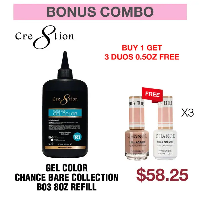 Chance Bare Collection B03 Refill – 8 Oz + 3 Free Matching 0.5 Oz Duos 1