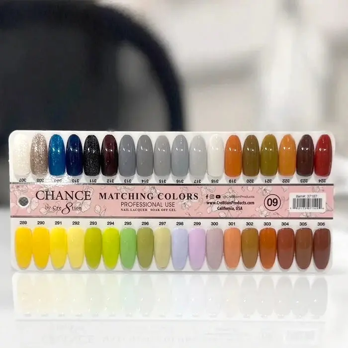 Chance Gel Color Chart Board – Brown & Yellow Shades (36-Tip Set #9) 1