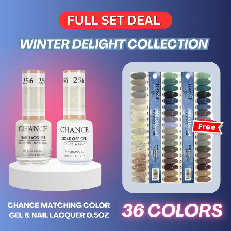 Chance Matching Duo Nail Polish Set – 0.5Oz, 36-Winter-Themed Colors With Dual Color Charts 1