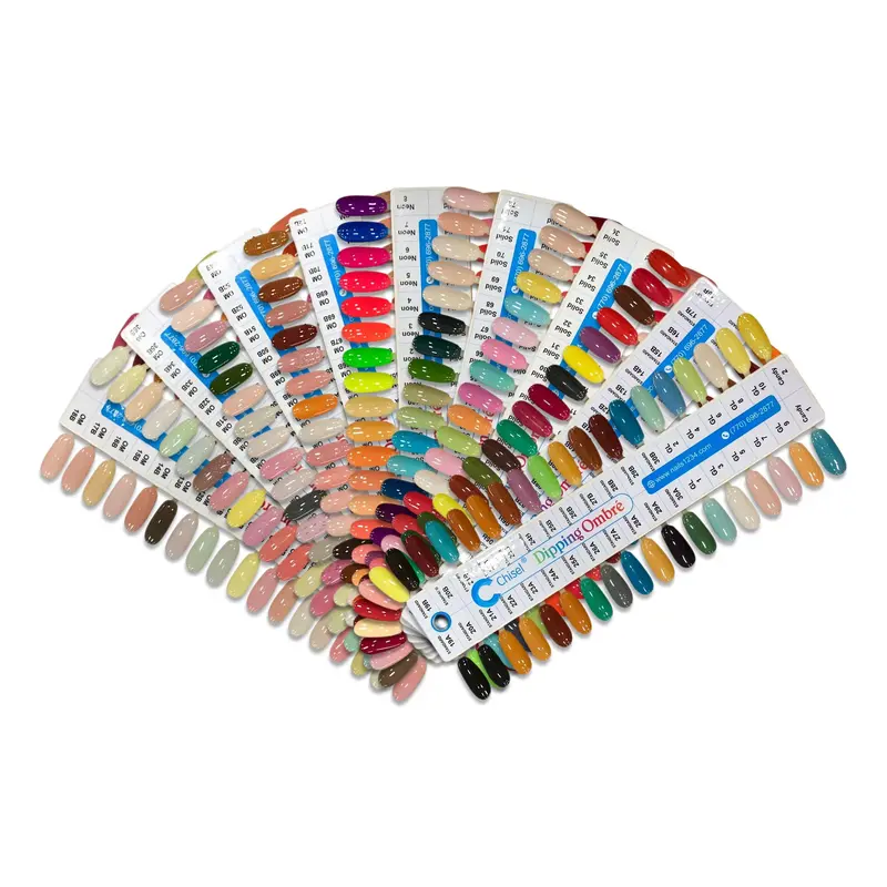 Chisel Comprehensive Color Chart – 15-Layer Reference With 357 Nail Powder Shades 1