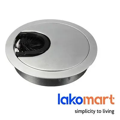 Chrome Zinc Alloy Desk Grommet – Sleek Cable Port Cover For Table Or Workstation Holes 1