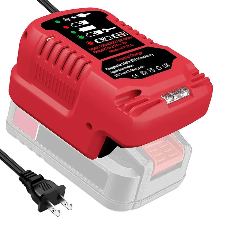 Compact Bauer 20V Power Tool Battery Charger — Led Display & Smart Overcharge Protection 1