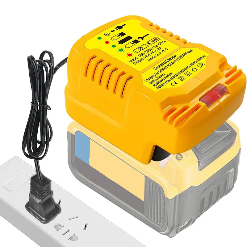 Compact Dewalt 18V/20V Power Tool Battery Charger — Led Display & Smart Overcharge Protection 1