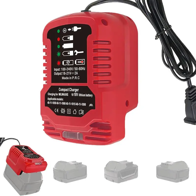 Compact Milwaukee 18V Power Tool Battery Charger — Led Display & Smart Overcharge Protection 1