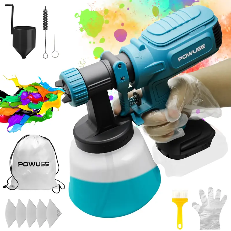 Cordless Hvlp Paint Sprayer For Makita 18V Tools – Compact Spray Gun With 1200Ml Reservoir And 4 Nozzle Options 1