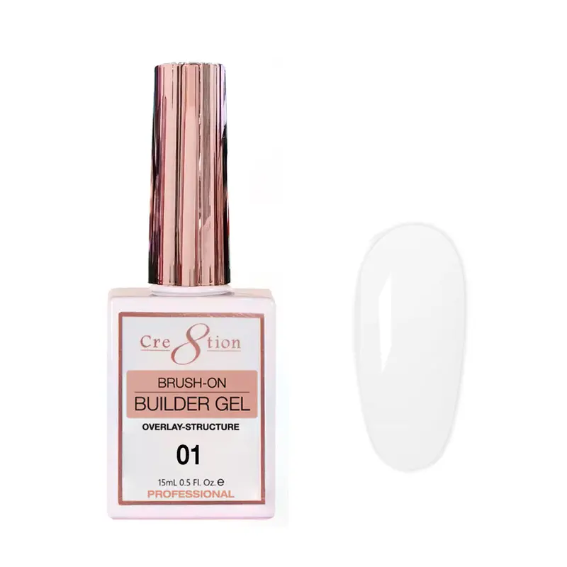 Cre8Tion Brush-On Builder Gel – 0.5 Oz, Shade #01 (Clear) 1