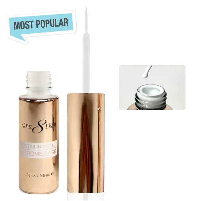 Cre8Tion Chrome Base Detailing Gel – White, 0.33 Oz 1
