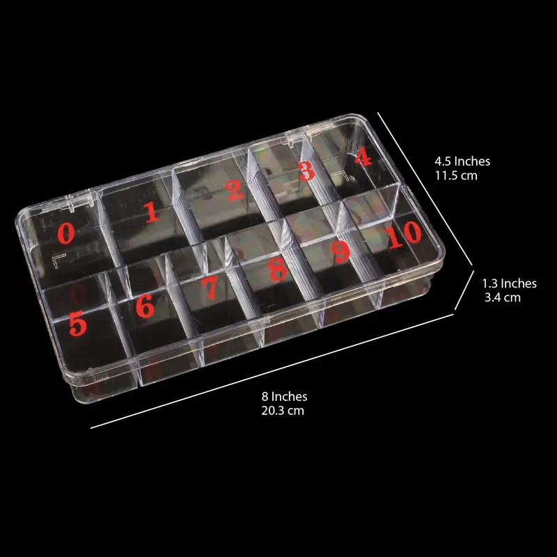 Cre8Tion Clear Plastic Nail Tip Storage Box (550-Capacity) 1