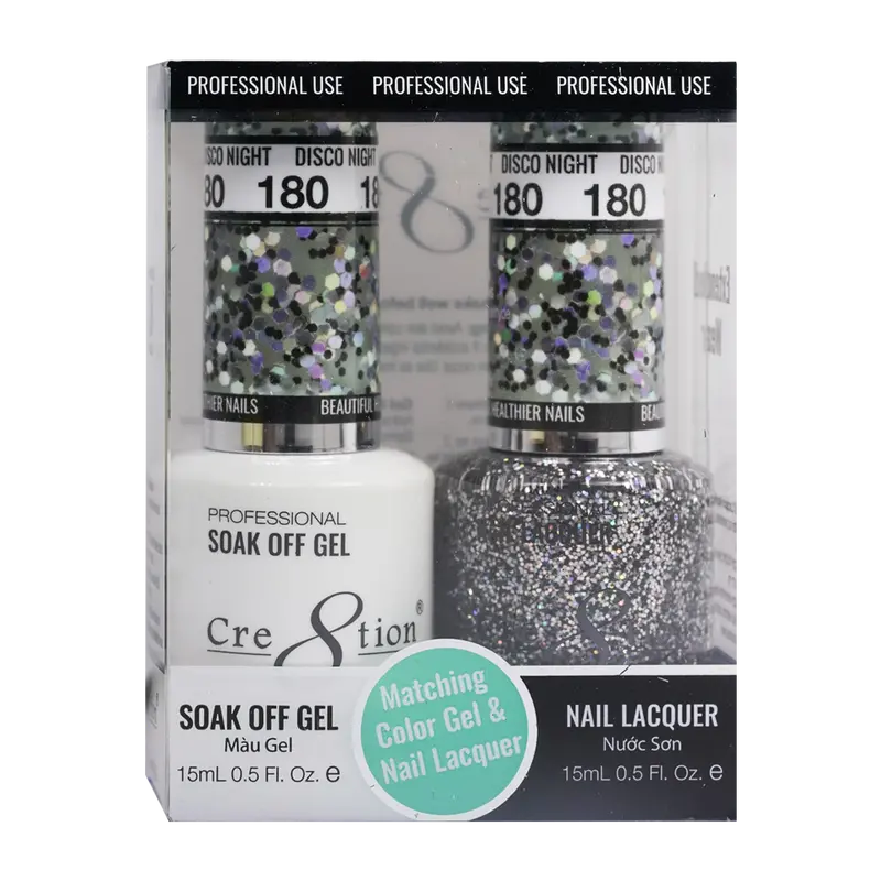 Cre8Tion Disco Night Gel Polish & Matching Nail Lacquer 1