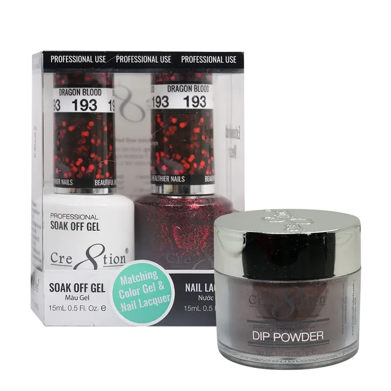 Cre8Tion Dragon Blood Nail Trio: Deep Burgundy Polish Set 193 1