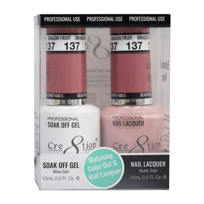 Cre8Tion Dragon Fruit Gel Nail Polish & Coordinating Lacquer 1
