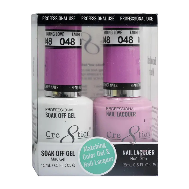Cre8Tion Fading Love Soft Coral Gel Polish & Matching Lacquer 1