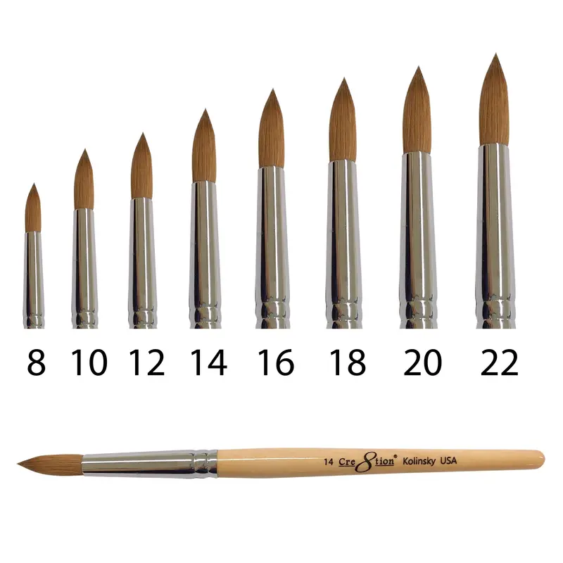 Cre8Tion Kolinsky Sable Acrylic Nail Brush – Premium Handcrafted Brush 1