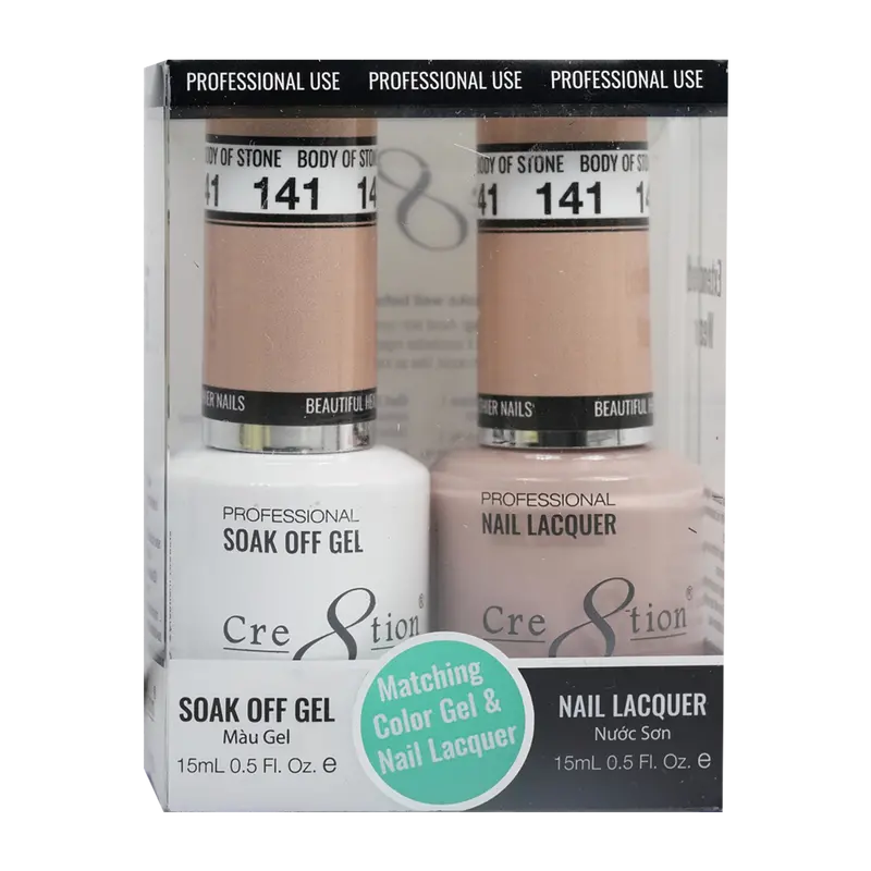 Cre8Tion Laid Back Recliner Gel Nail Color & Complementary Lacquer 1