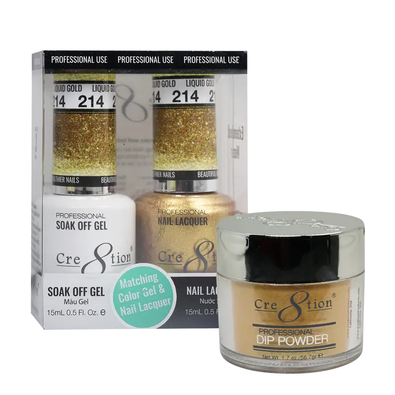 Cre8Tion Liquid Gold Nail Trio: Metallic Polish Set 214 1