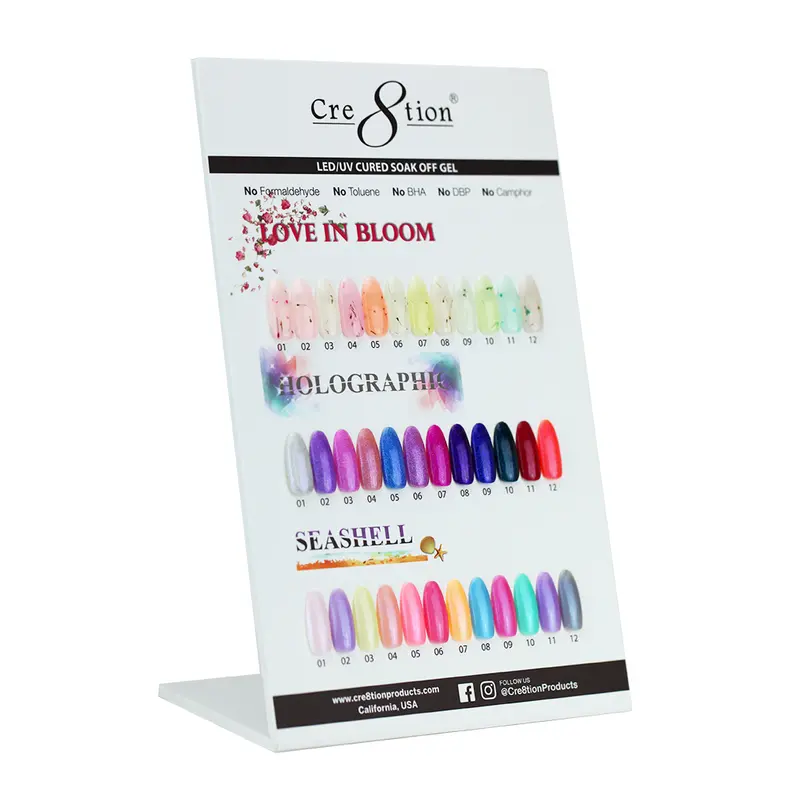 Cre8Tion Love In Bloom Holographic Seashell Soak-Off Gel – Foam Display Edition 1