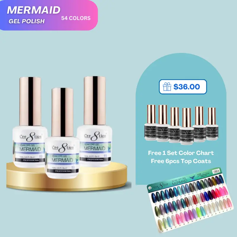 Cre8Tion Mermaid 2024 Collection – 54 Premium Soak-Off Gel Polishes 1