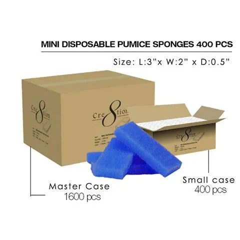Cre8Tion Mini Disposable Pumice Sponges – 400-Piece Small Pack For Nail Prep 1