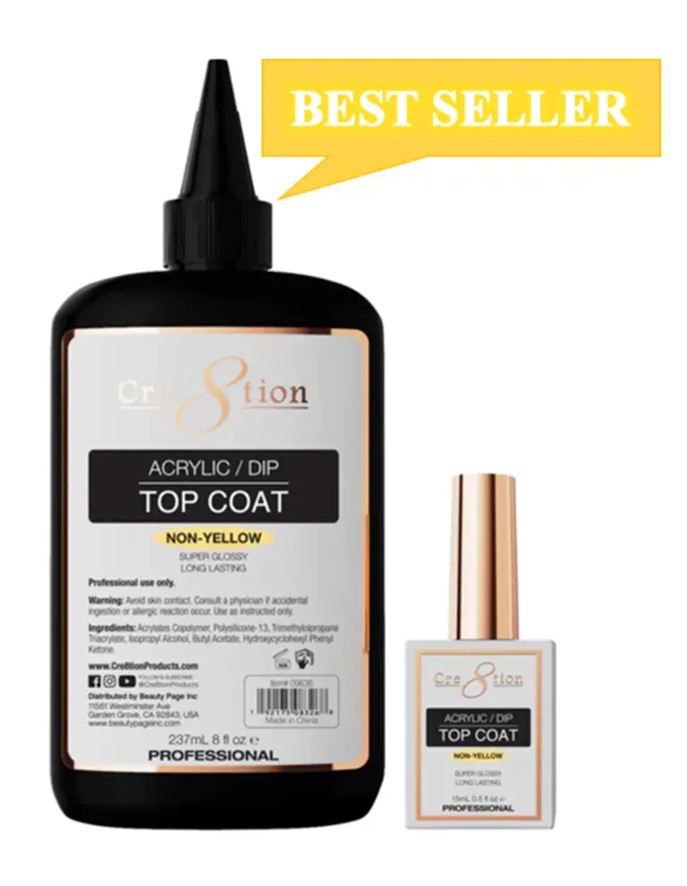 Cre8Tion No-Wipe Led/Uv Top Coat For Acrylic Nails 1