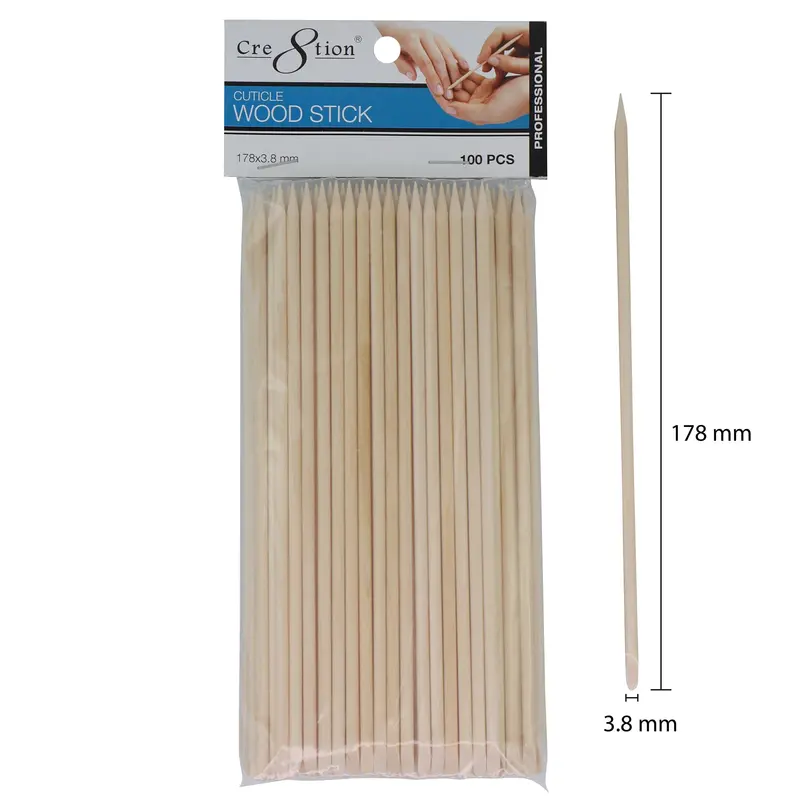 Cre8Tion Orange Wood Cuticle Sticks – Precision 178 × 3.8 Mm, Pack Of 10 1