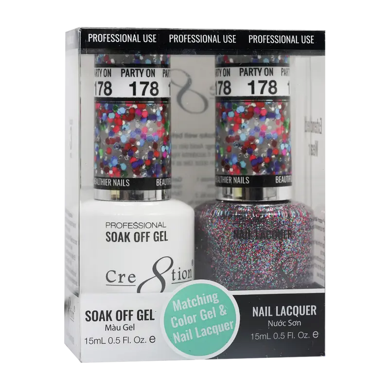 Cre8Tion Party On Gel Polish & Coordinating Nail Lacquer 1