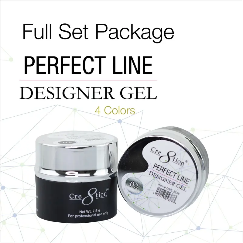 Cre8Tion Perfect Line Design Gel Set – 4 Colors (7.5G Each) 1