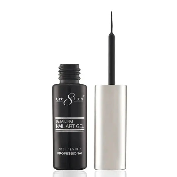 Cre8Tion Precision Black Nail Art Detailing Gel – Shade 01 1