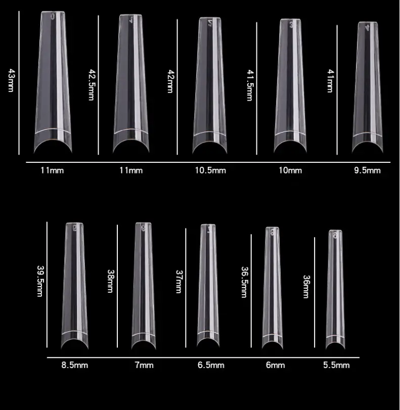 Cre8Tion Premium Nail Tips – 21Mm Long Coffin Shape (500 Pcs/Box, 100 Boxes/Case) 1