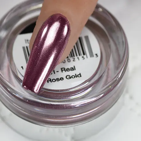 Cre8Tion Rose Gold Chrome Nail Powder – Real Metallic Effect, 1G 1