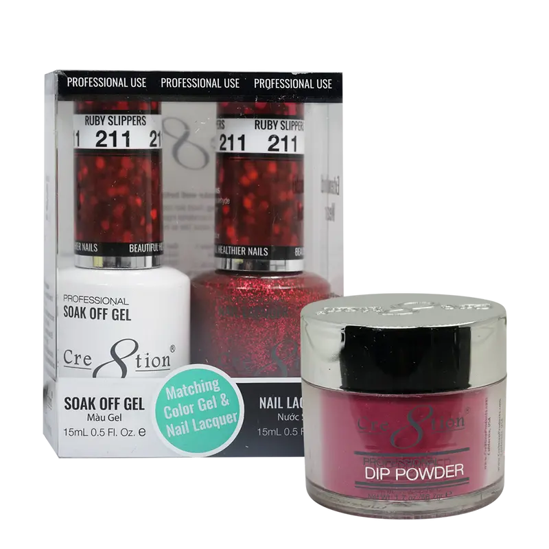 Cre8Tion Ruby Slippers Nail Trio: Glitter & Shine Collection 211 1