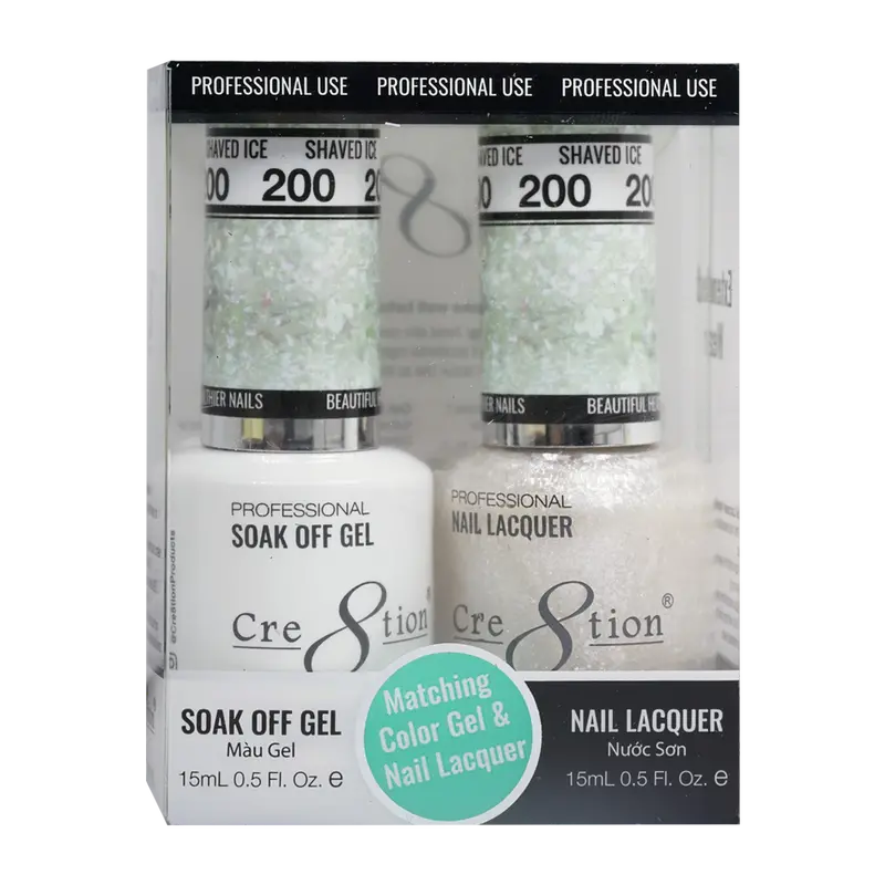 Cre8Tion Shaved Ice Icy Gel Polish & Matching Nail Paint 1
