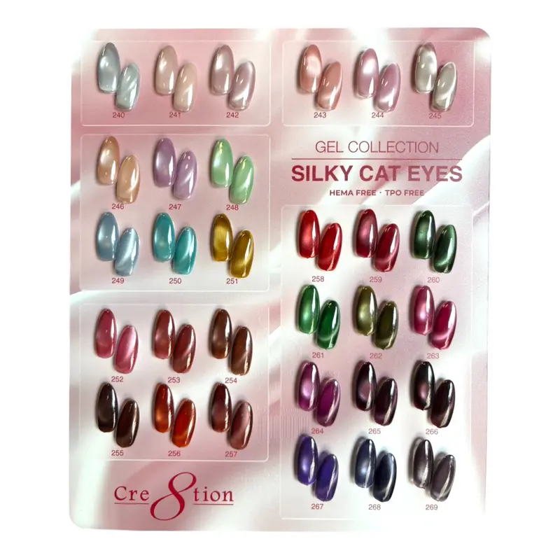Cre8Tion Silky Cat Eye Gel Nail Kit – Complete Set Of 30 Soak-Off Colors 1