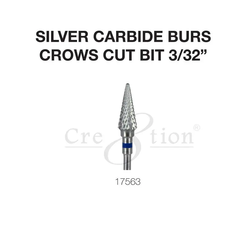 Cre8Tion Silver Carbide Crow’S Cut Nail Bit – 3/32 Inch 1